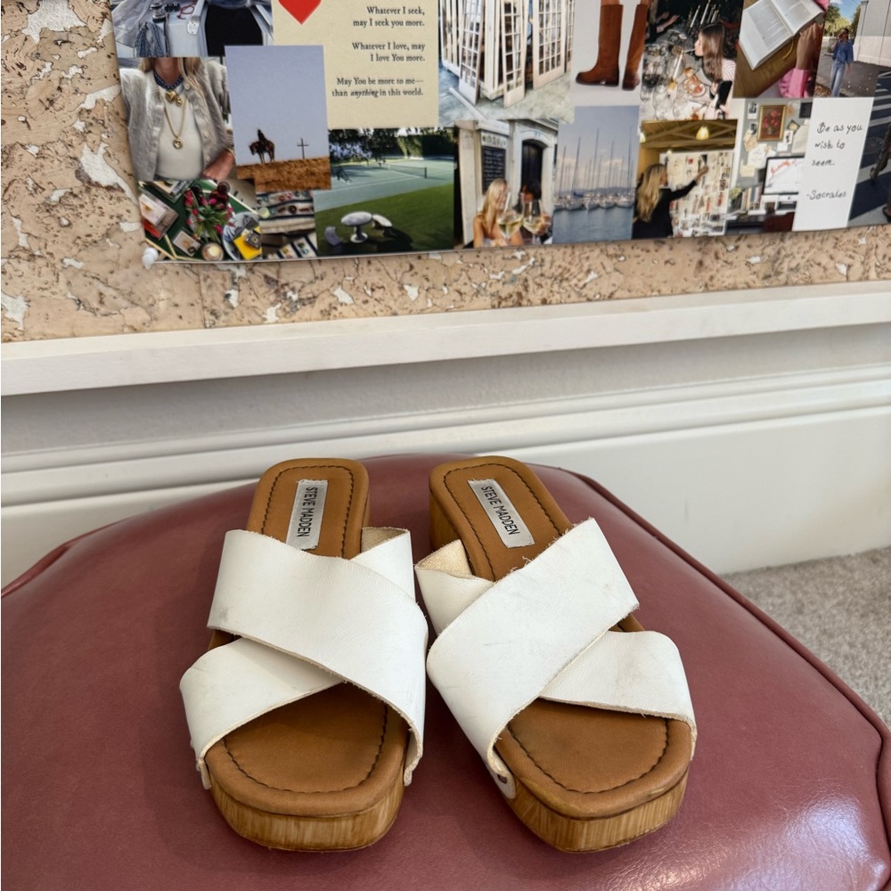 Steve Madden Cream and Tan Women's Sandals
